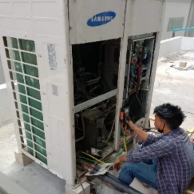 VRF outdoor unit wiring and checks